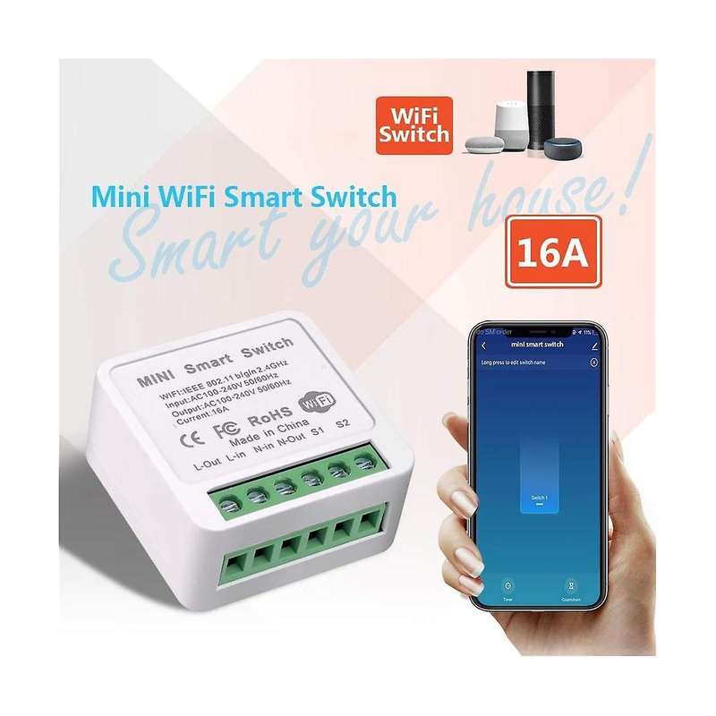 Tuya Wifi Zigbee 16A Mini Smart Switch 1/2/3/4 Bits Support 2 Way Control Smart Life Alexa Google Ho