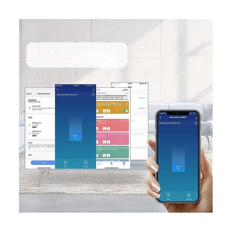Tuya Wifi Zigbee 16A Mini Smart Switch 1/2/3/4 Bits Support 2 Way Control Smart Life Alexa Google Ho