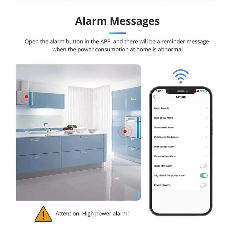 Tuya Zigbee 3 Phase Energy Meter Power Monitoring Real-Time Measure Consumption 63A Tuya Zigbee Hub