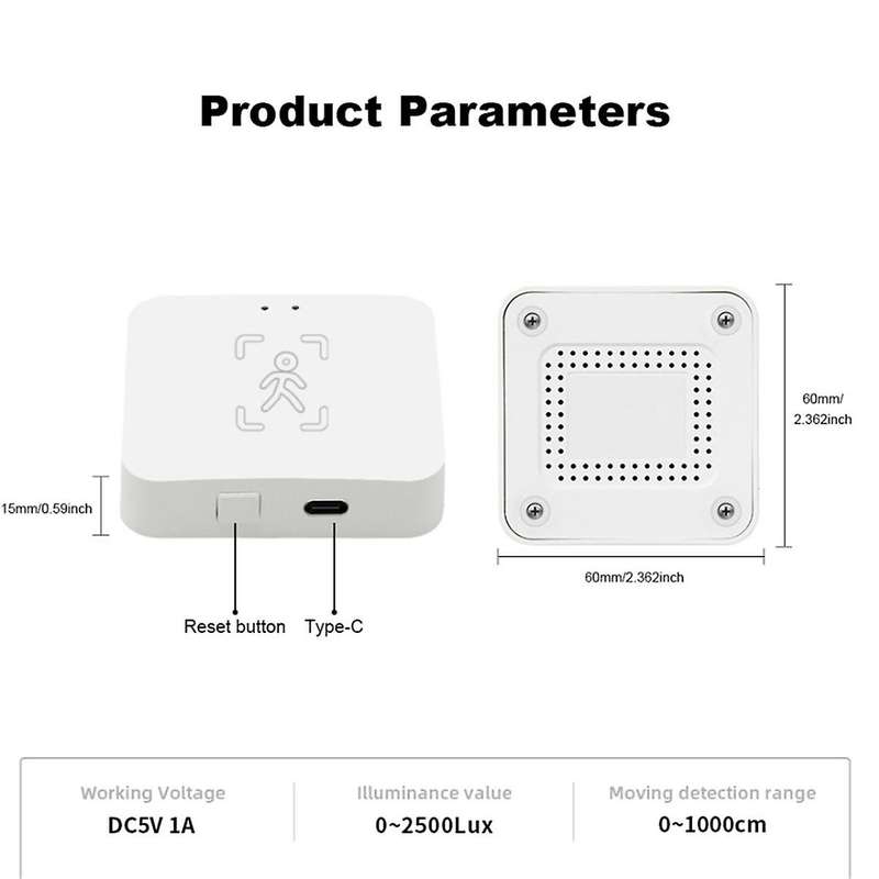 Tuya Zigbee Human Presence Detector with Holder Smart Human Body PIR Sensor MmWave Radar Microwave M