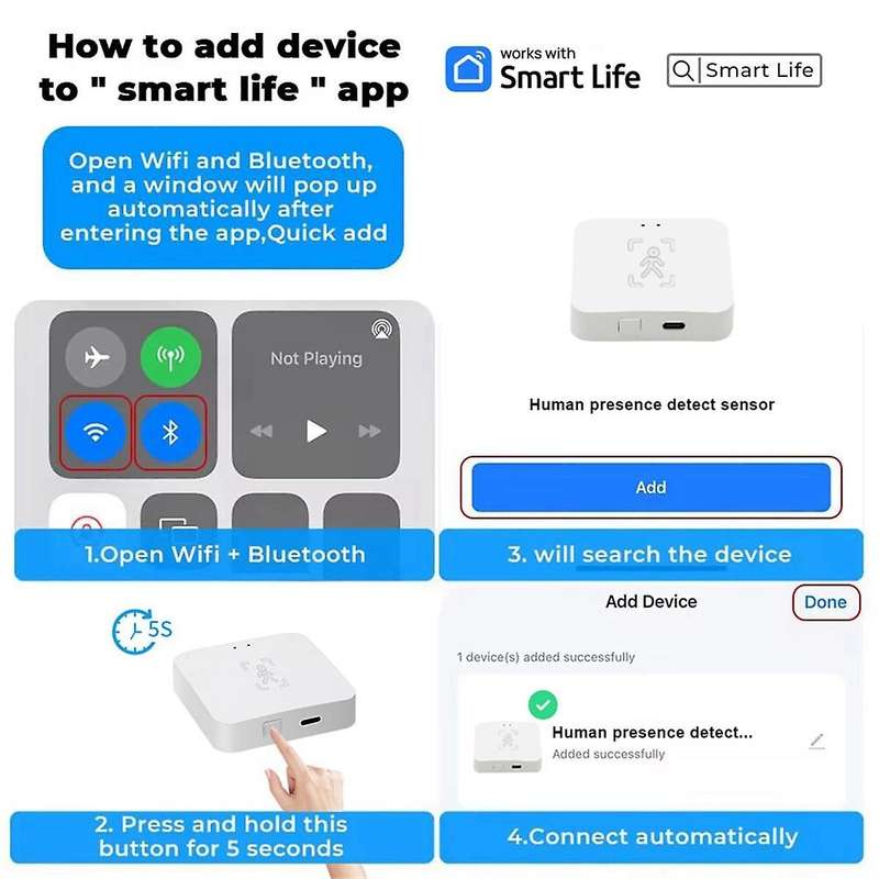 Tuya Zigbee Human Presence Detector Smart Human Body PIR Sensor MmWave Radar Microwave Motion Sensor