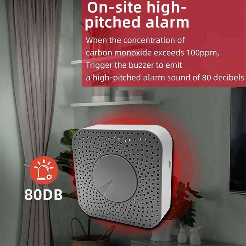 Tuya ZigBee Carbon Monoxide CO Alarm Detector Support Remote APP Control Alarm Function
