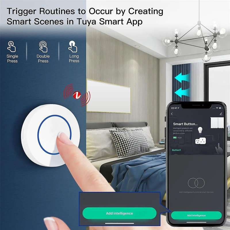 Tuya Zigbee Button Wireless Smart Scene Switch Intelligent Linkage Switch Automation Work with Smart