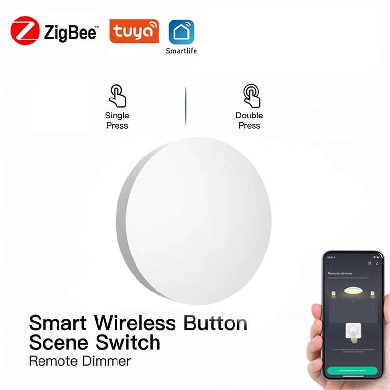 Tuya ZigBee Devices Button Scene Switch Intelligent Linkage Smart Switch Battery Powered Automation