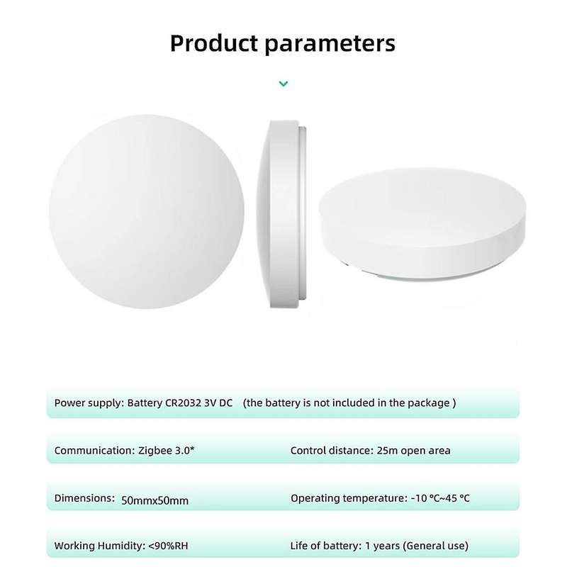 Tuya ZigBee Devices Button Scene Switch Intelligent Linkage Smart Switch Battery Powered Automation