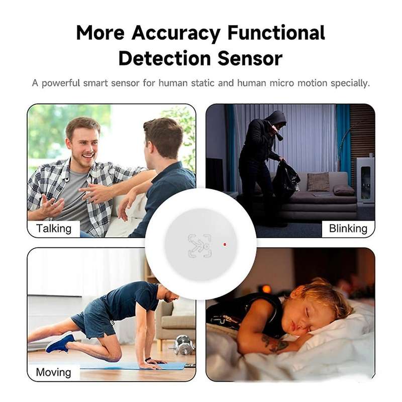 Tuya Zigbee Human Presence Sensor Motion Sensor 24G Radar Detection Smart Home Remote Control Securi