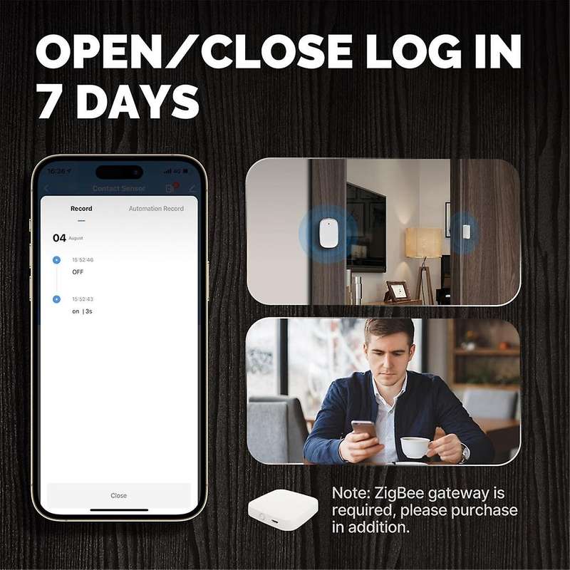Tuya Zigbee Smart Window Door Gate Sensor Detector Smart Home Security Alarm System Smart Life Tuya