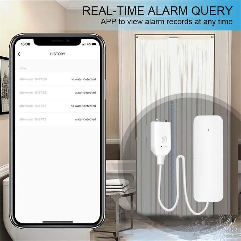 Tuya ZigBee Water Level Sensor Leakage Alarm Flood Leak Detector Smart Home Water Alert Overflow Ala