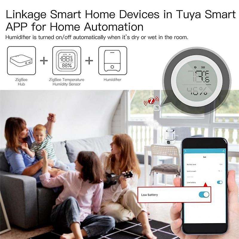 Tuya ZigBee Temperature and Humidity Sensor with LCD Display Indoor Hygrometer Thermometer Smart Lif