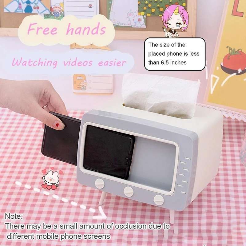 TV Tissue Box Household Kitchen Tissue Storage Box Living Room Drawer Multifunctional Mobile Phone R