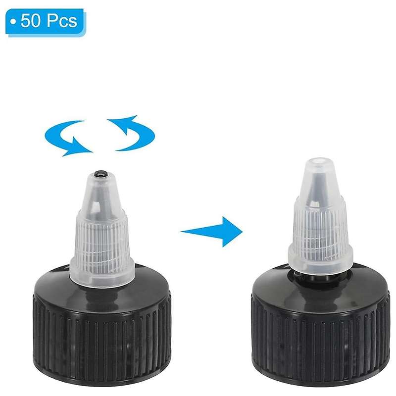 Twist Bottle Caps, 50Pcs 28-410 Squeeze Bottle Cap Replacement Caps for Water Glue Dispensing Bottle