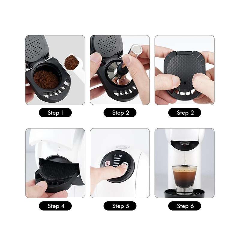 Two Piece Suit Adapter for Reusable Can Be Refilled with Espresso Coffee