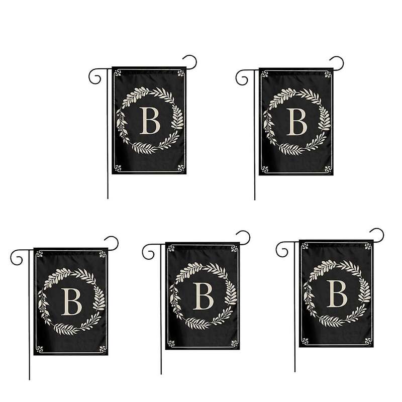 Type B Garden Flag Double Sided Outdoor Wreath Letters Black Garden Flag Decoration