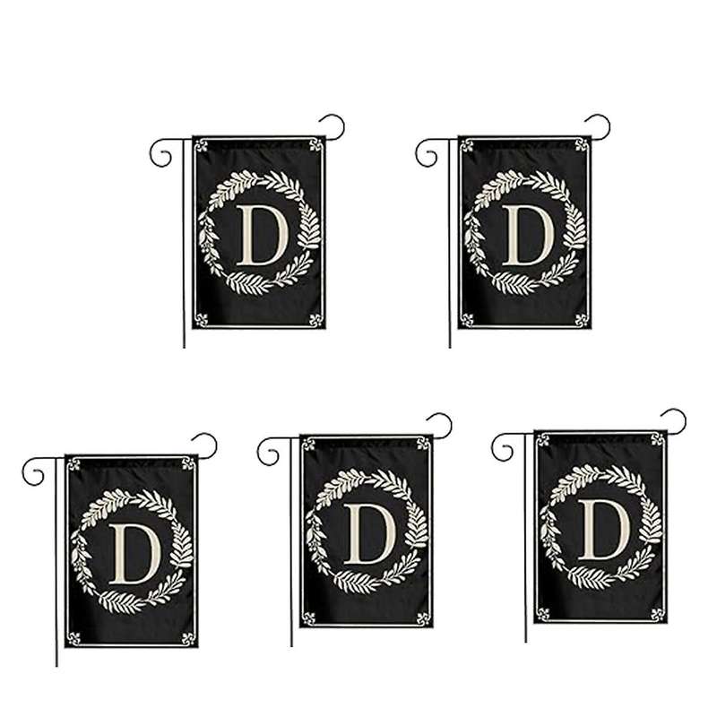 Type D Garden Flag Double Sided Outdoor Wreath Letters Black Garden Flag Decoration