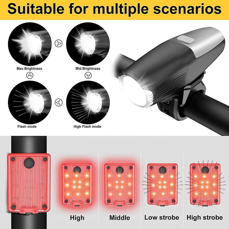 Type C Charger Bicycle Light Rainproof Charging Cycling Lights Front Lamp Headlight Ultralight Flash