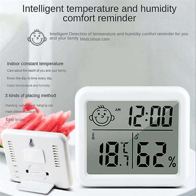Ultra Thin Digital Thermometer Meter Automatic Electronic Humidity Monitor Alarm Clock Lcd Indoor Dr