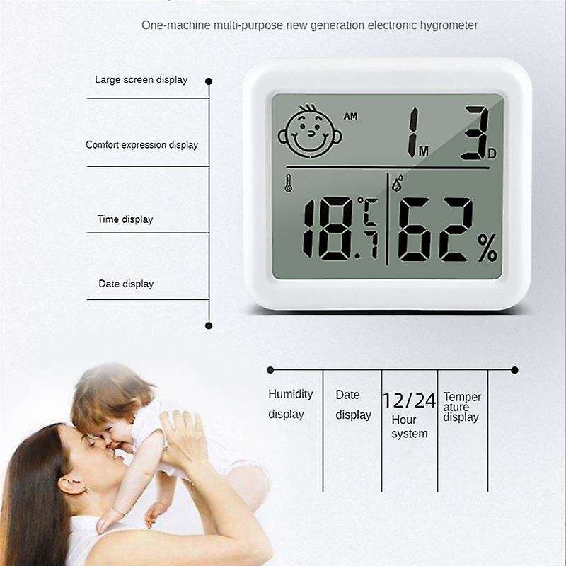 Ultra Thin Digital Thermometer Meter Automatic Electronic Humidity Monitor Alarm Clock Lcd Indoor Dr