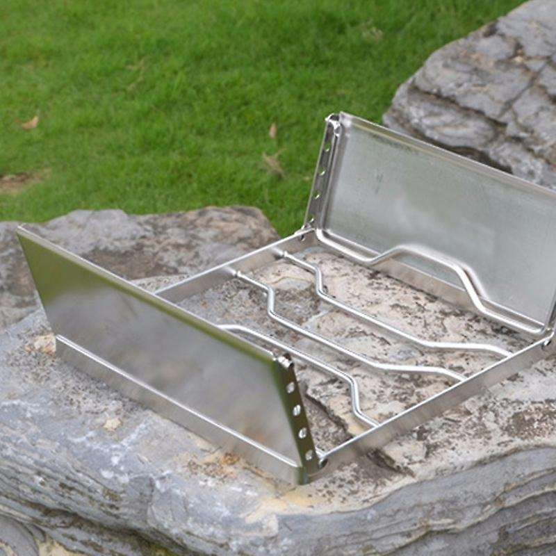 Ultralight Folding Camping Windbreak Grill Portable Folding Charcoal Bbq Grill for 1-3 Person Stainl