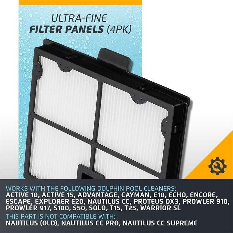 Ultra-Fine Filter 9991466-R4 Replace for Dolphin Robotic Pool Cleaners Active 10, Active 15, Advanta