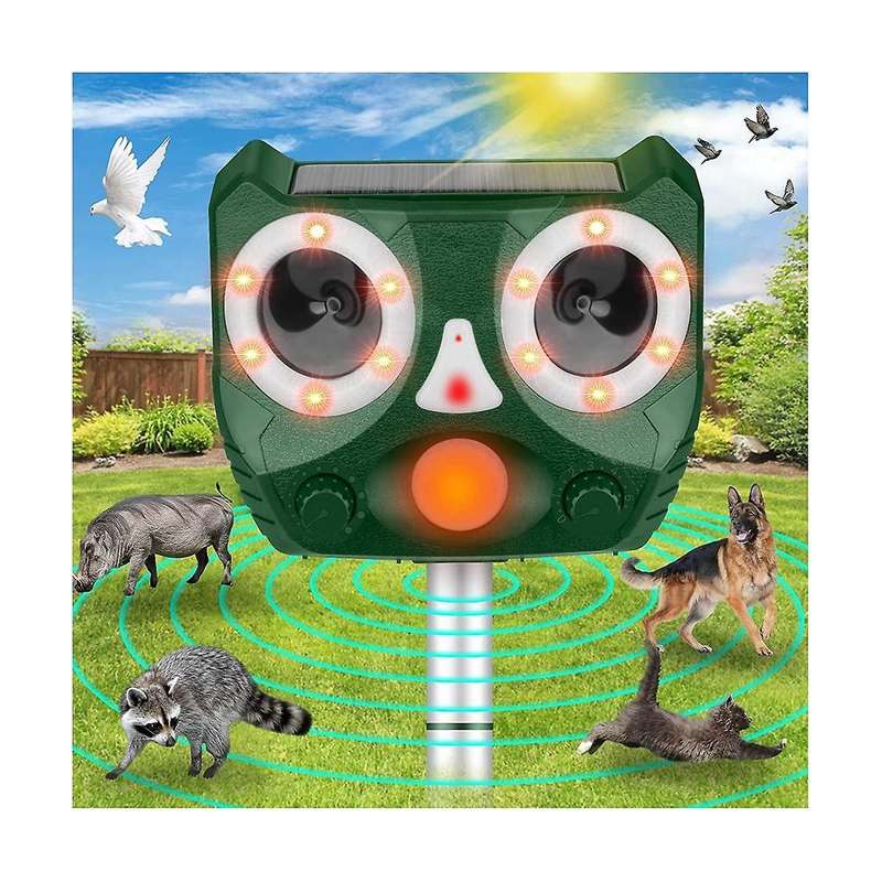 Ultrasonic Animal Repeller, Outdoor Animal Deterrent Solar Dog Chaser