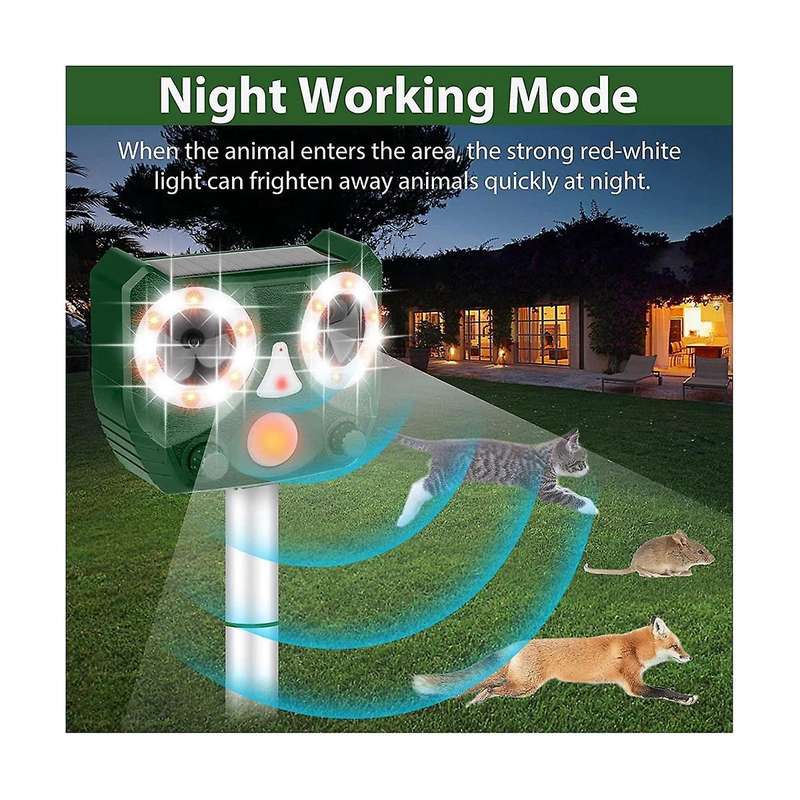 Ultrasonic Animal Repeller, Outdoor Animal Deterrent Solar Dog Chaser
