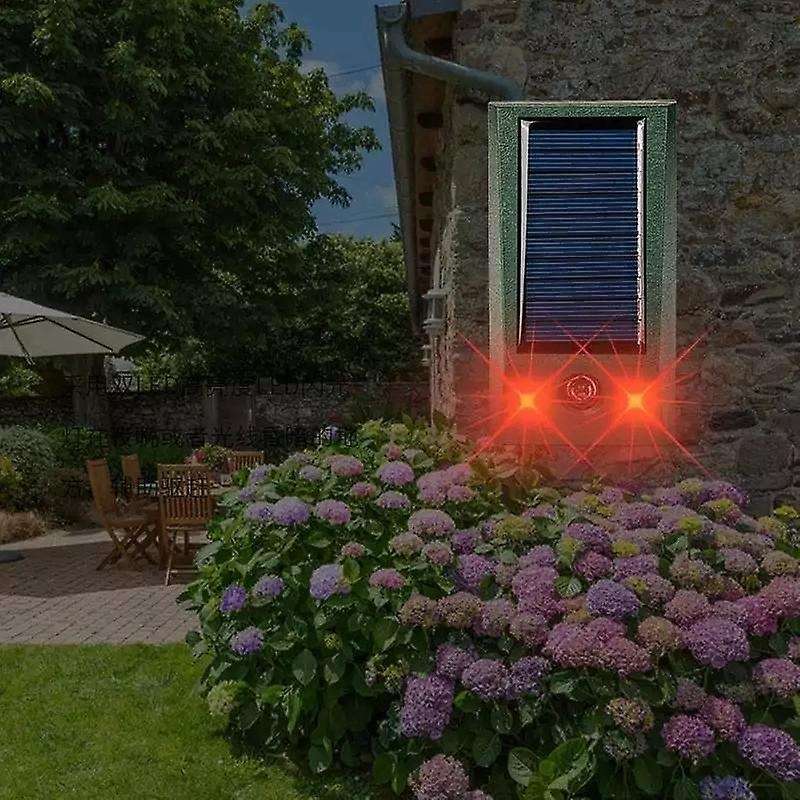 Ultrasonic Animal Outdoor Bird Repellent with Motion Strobe and Intruder Alarm