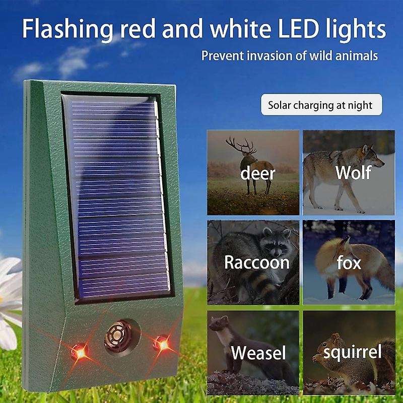 Ultrasonic Animal Outdoor Bird Repellent with Motion Strobe and Intruder Alarm