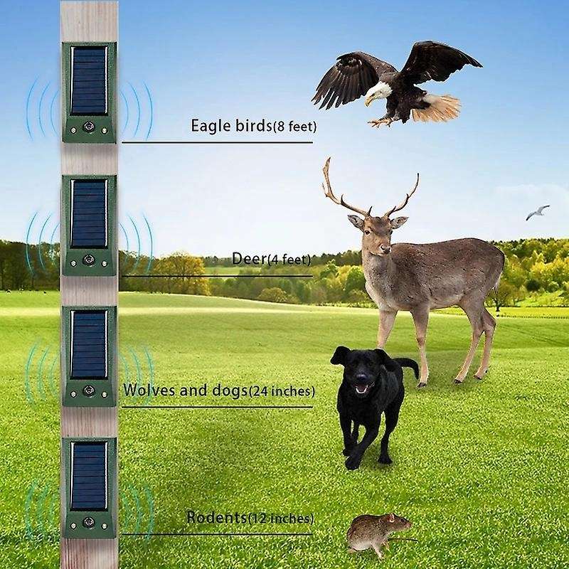 Ultrasonic Animal Outdoor Bird Repellent with Motion Strobe and Intruder Alarm