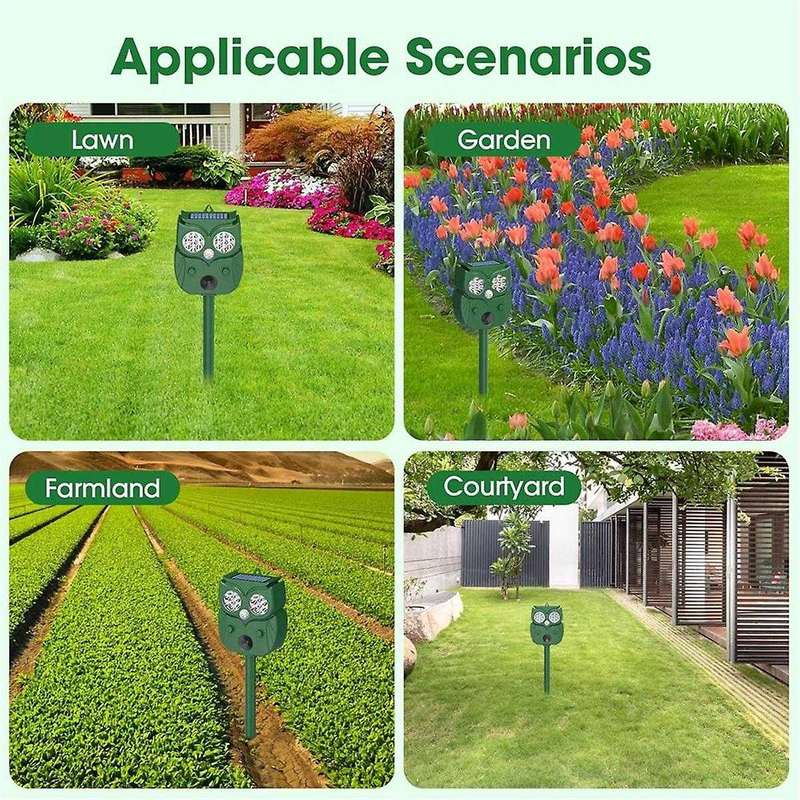 Ultrasonic Animal Repeller,Motion Detection LED Flash Light,Solar Animal Repellent for Dog Fox Rabb