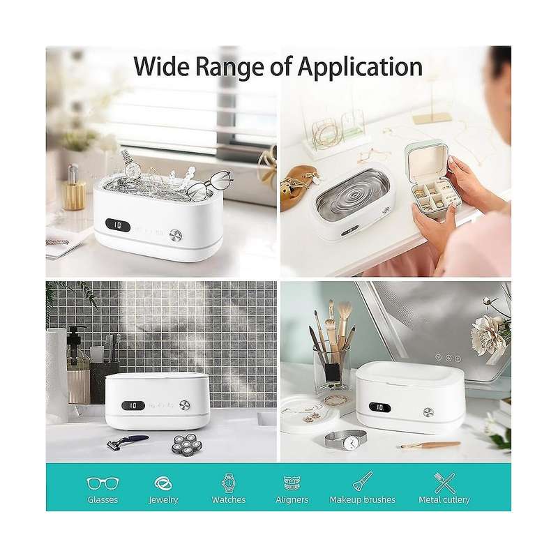 Ultrasonic Cleaner, 500ml Jewellery Cleaner 45000hz, 10 Digital Timer, for Cleaning Jewellery Rings