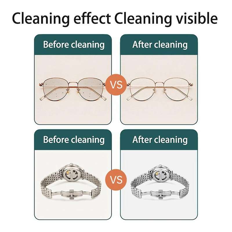 Ultrasonic Cleaner Jewelry Cleaner Portable for Cleaning Jewelry Eyeglasses Watches Shaver Heads Gre