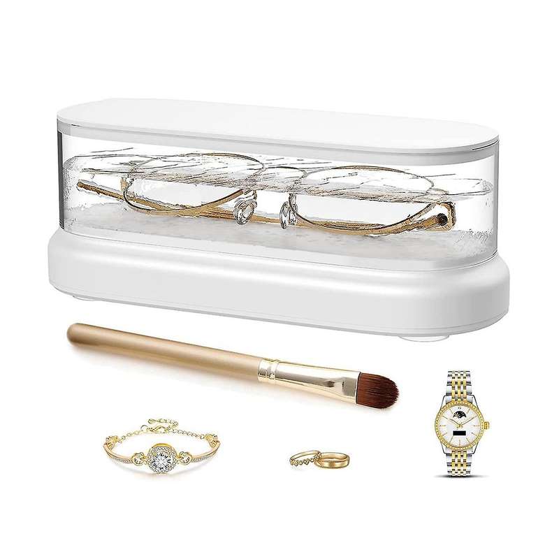 Ultrasonic Cleaning Machine, Tank, Silver Cleaner for Ring, Wearing, Glasses, Cosmetic Brush, Watch
