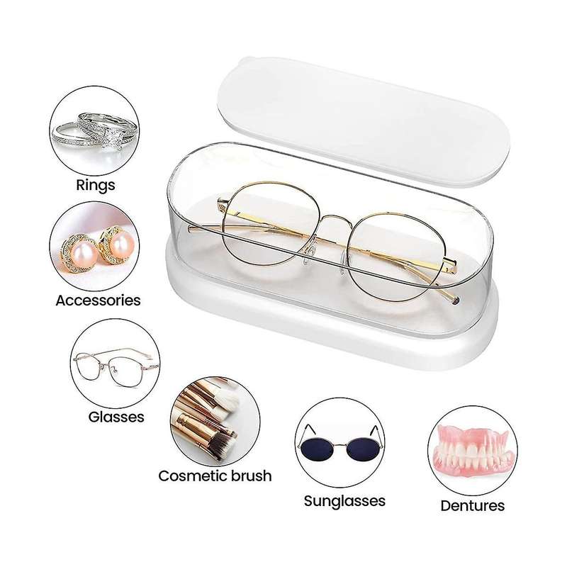 Ultrasonic Cleaning Machine, Tank, Silver Cleaner for Ring, Wearing, Glasses, Cosmetic Brush, Watch