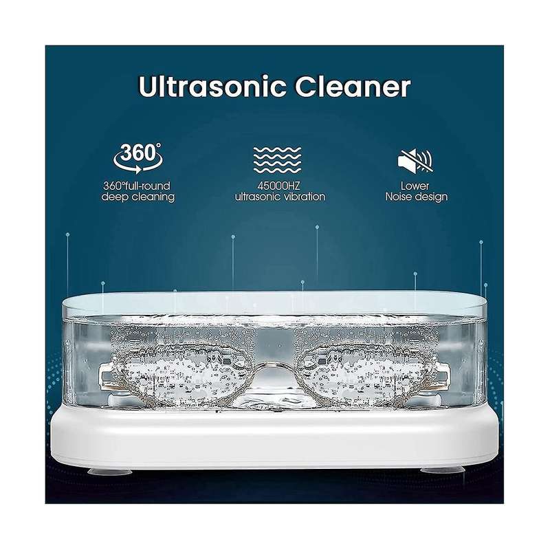 Ultrasonic Cleaning Machine, Tank, Silver Cleaner for Ring, Wearing, Glasses, Cosmetic Brush, Watch