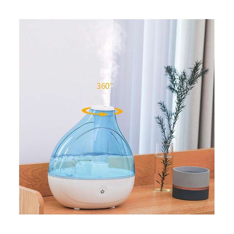 Ultrasonic Cool Humidifier - Compact Overnight Operation for Small Rooms, 2 Settings, Optional Nigh
