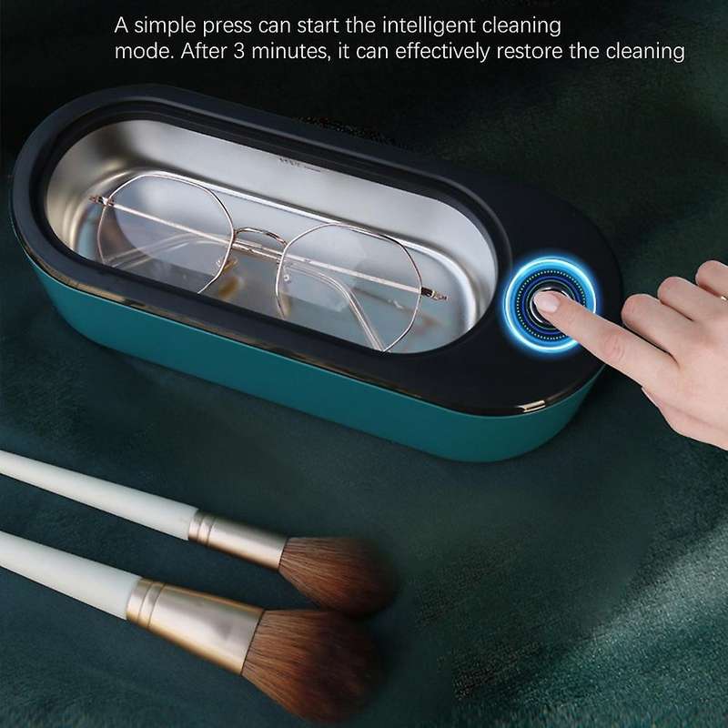 Ultrasonic Jewelry Cleaner Machine 46Khz 360Ml with Timer Portable for Eyeglasses Watch Silver Jewel