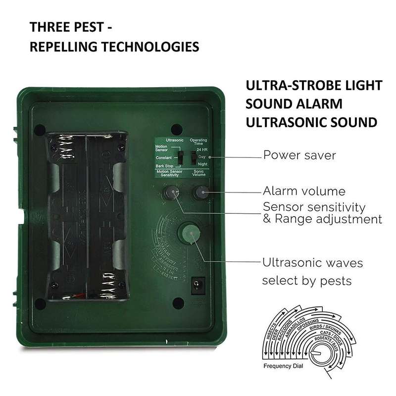 Ultrasonic Outdoor Animal Drive Strobe Led Light Repeller Drive Device with Remote Control for Deer,