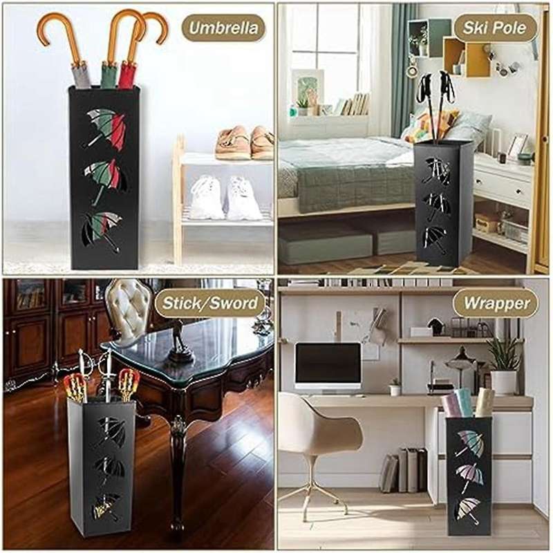 Umbrella Stand Outdoor Design Square Metal Umbrella In Modern Style with Removable Anti-rust Sculpt