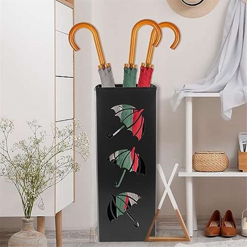 Umbrella Stand Outdoor Design Square Metal Umbrella In Modern Style with Removable Anti-rust Sculpt