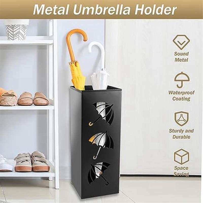 Umbrella Stand Outdoor Design Square Metal Umbrella In Modern Style with Removable Anti-rust Sculpt