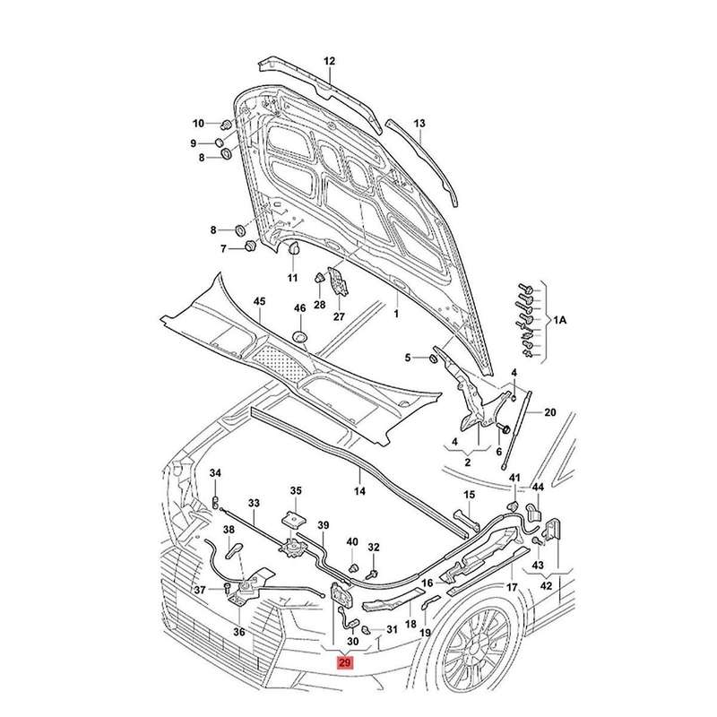 Under Hood Release Lid Lock W/ Switch 8WD823509 for A4 A5 S4 S5 Q5 8WD 823 509 Front Lower Bonnet Ho