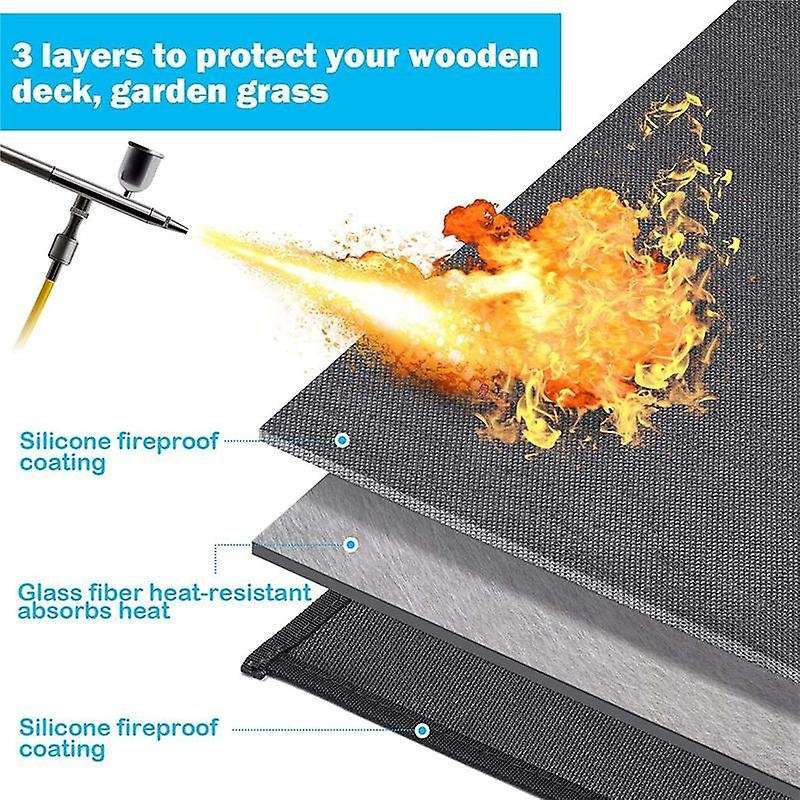Under Mat for Outdoor Charcoal, Flat Top, Grills.Oil-Proof and Water-Proof BBQ Fireproof Mat Protec