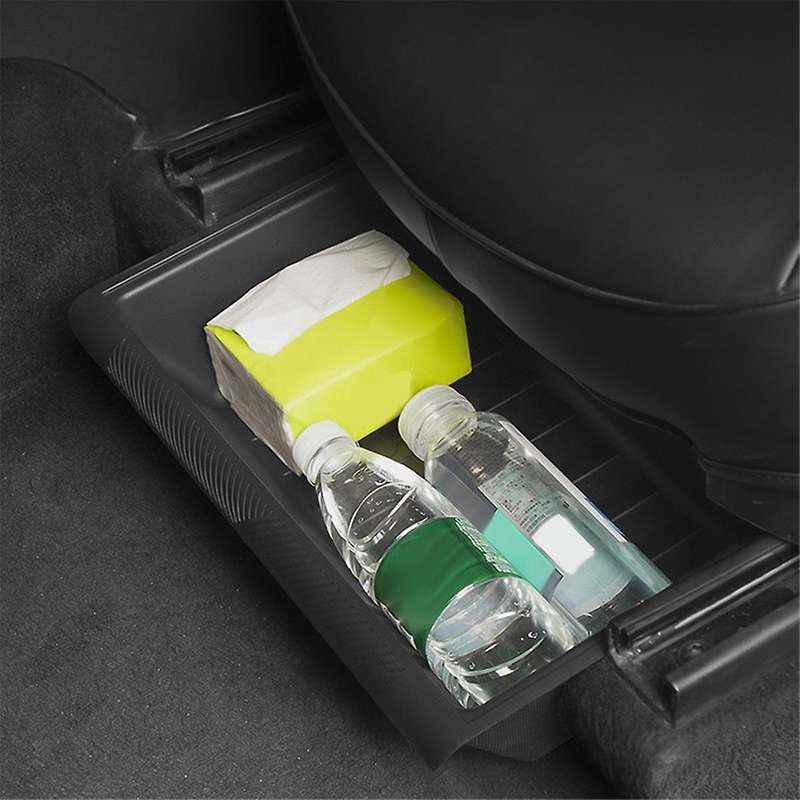 Under Seat Storage Box with Cover for Model Y 2017-2024 Center Console Organizer Bins Front Backsea