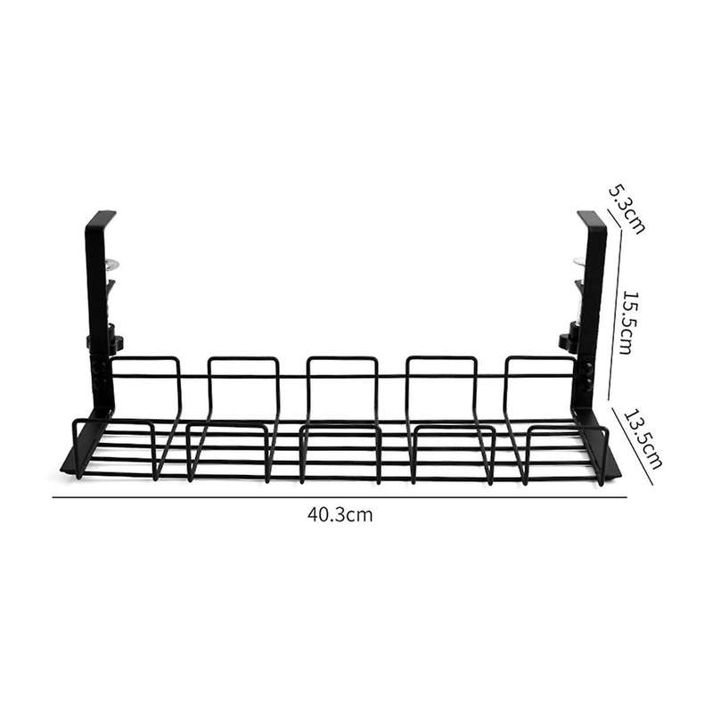 Under Table Storage Rack Metal Management Tray Home Office Desk Wire Organizer No Punching Kitchen S
