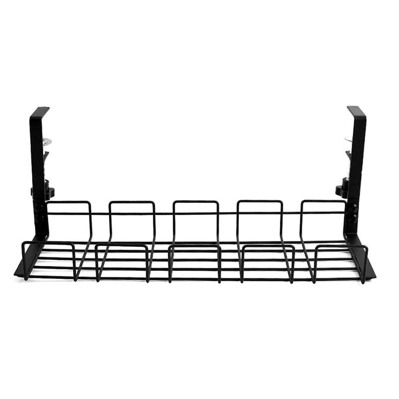 Under Table Storage Rack Metal Management Tray Home Office Desk Wire Organizer No Punching Kitchen S