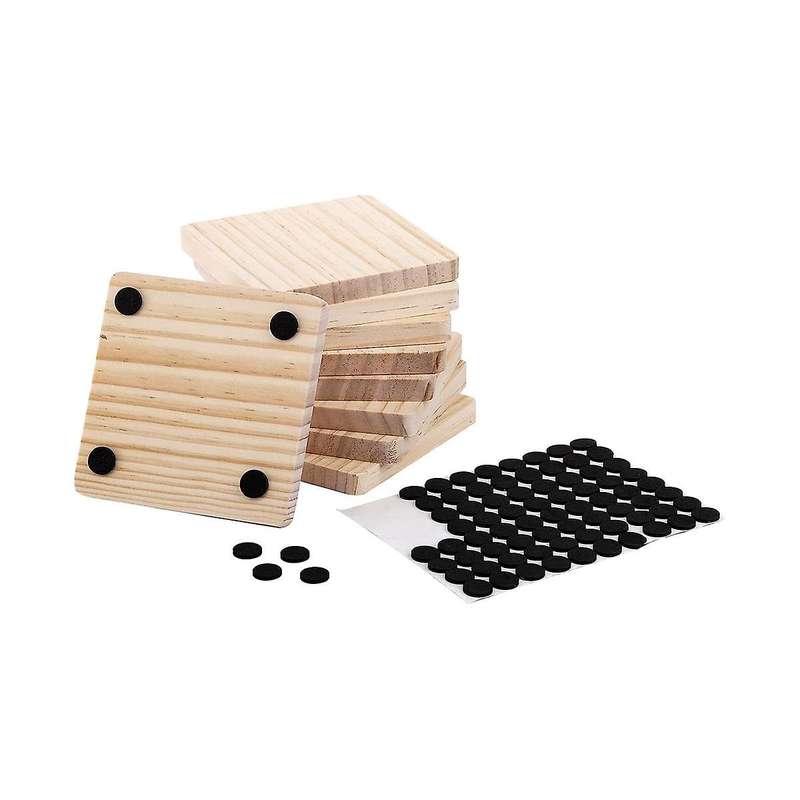 Unfinished Wood Coasters 4 Inch Square Blank Wooden Coasters Crafts Diy Stained Painting Wood Engrav