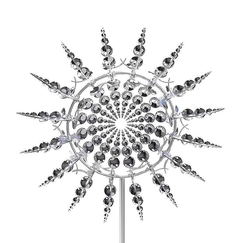 Unique and Magical Metal Windmill-Kinetic Metal Wind Spinners with Metal Garden Stake, Outdoor Garde