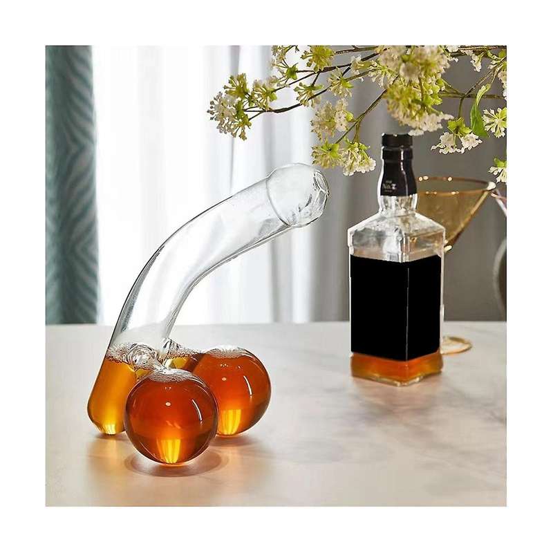 Unique Glass Decanter for Wine and Spirits - Perfect Gift for Wine Lovers Bar Tools Interesting Deca