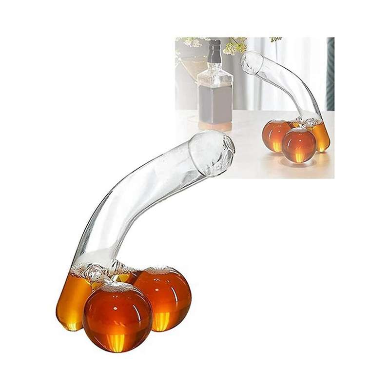 Unique Glass Decanter for Wine and Spirits - Perfect Gift for Wine Lovers Bar Tools Interesting Deca