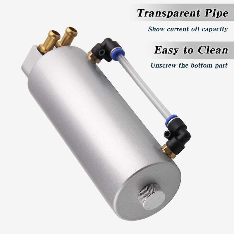 Univarsal Aluminum Car Oil Catch Tank Can Kit 450ML - Silver